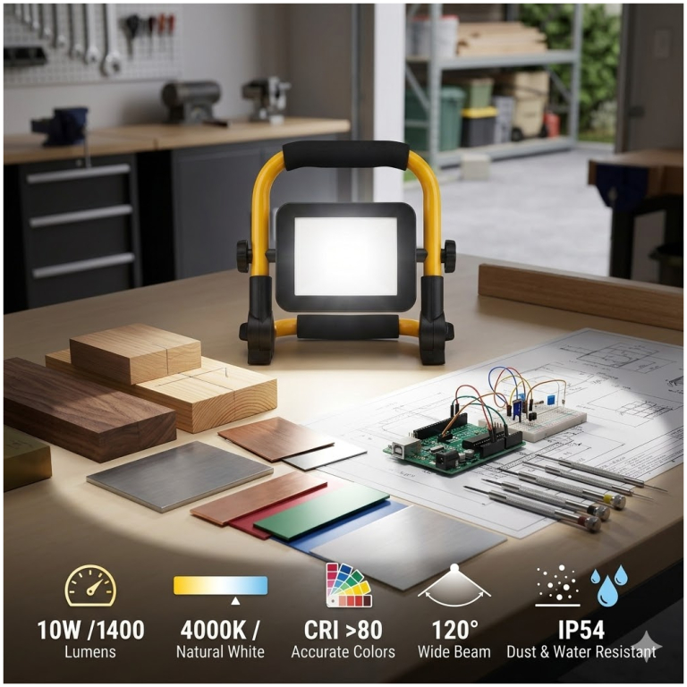 Modee LED pracovné svetlo 10W 4000K 1400 lumenov 4400mAh