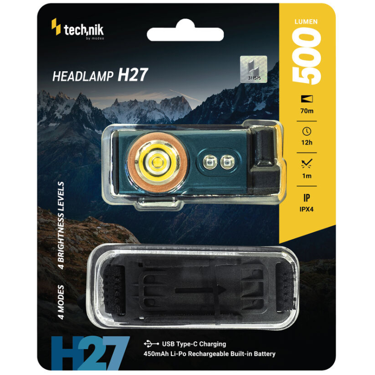 Technik H27 čelovka 500 lumenov IPX4