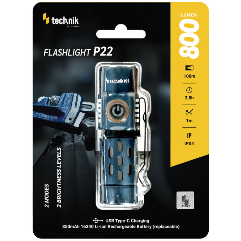 Technik Flashlight P22 baterka 800 lumenov