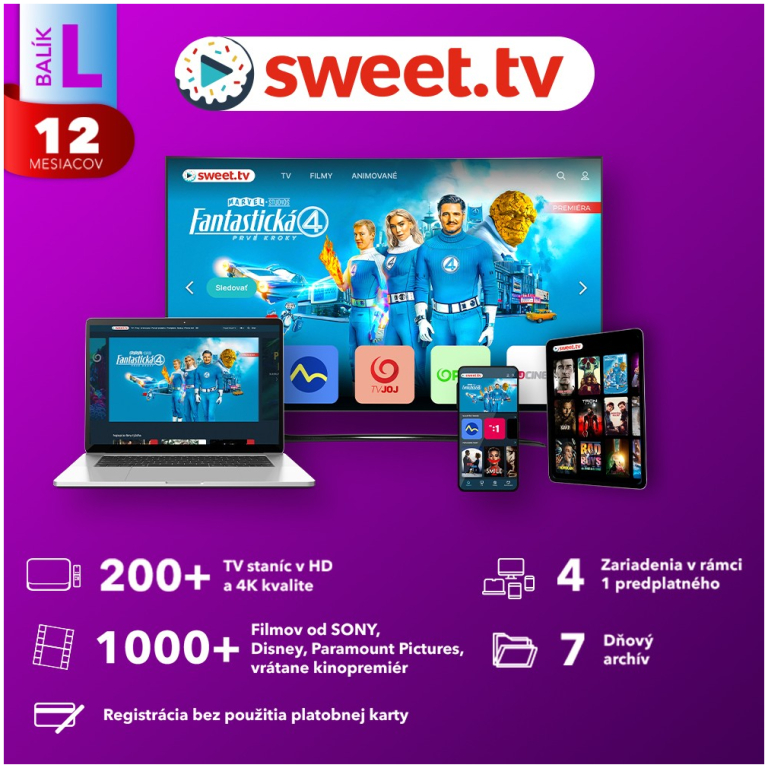 Sweet.tv predplatné 12 mesiacov balík “L”