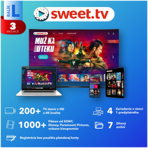 Sweet.tv predplatné 3 mesiacov balík “L”