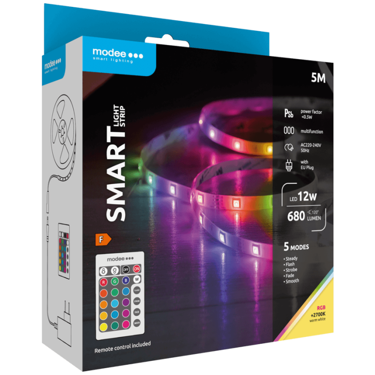 Modee LED smart pás 5m 2700K + RGB 12W + diaľkové ovládanie 2 Modee LED smart pás 5m 2700K + RGB 12W + diaľkové ovládanie