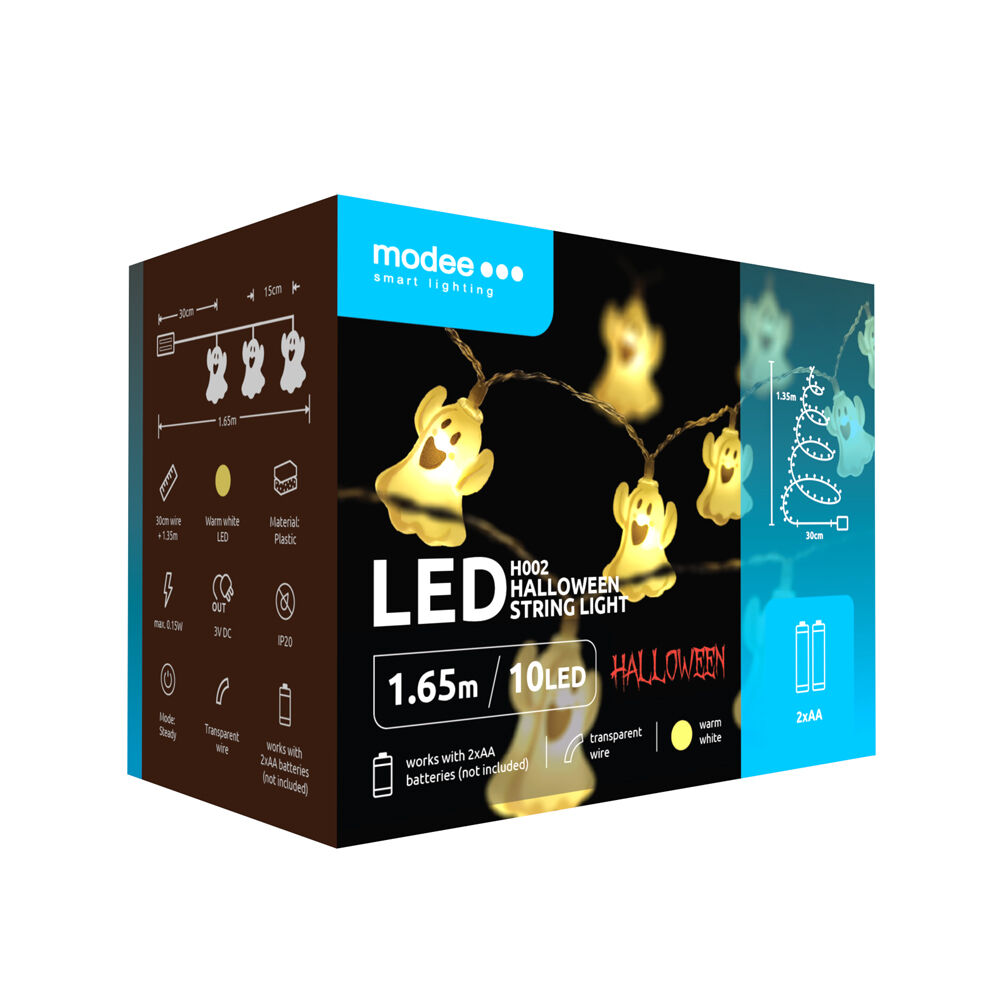Modee Lighting LED dekorácia H002 10 LED 165cm duchovia 2xAA batérie 1 Modee Lighting LED dekorácia H002 10 LED 165cm duchovia 2xAA batérie