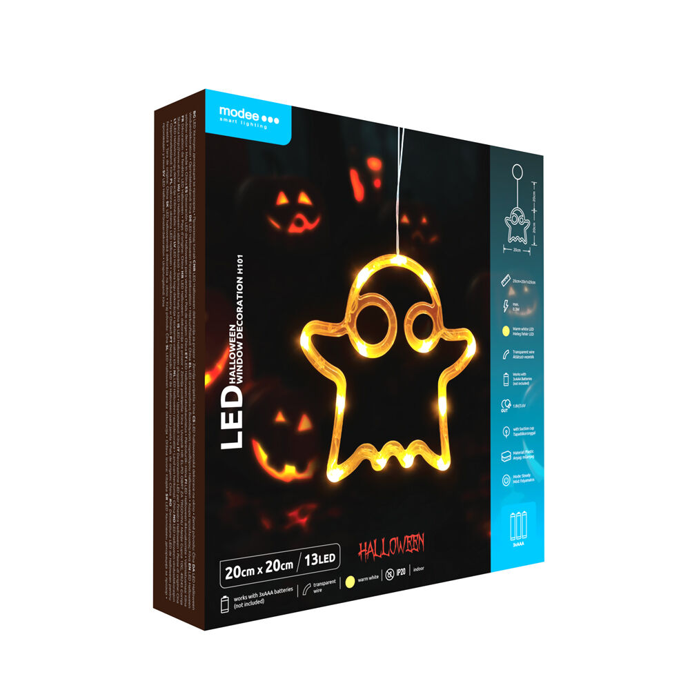 Modee Lighting LED dekorácia do okna H101 duchovia, 13ks, 2xAAA batérie 1 Modee Lighting LED dekorácia do okna H101 duchovia, 13ks, 2xAAA batérie