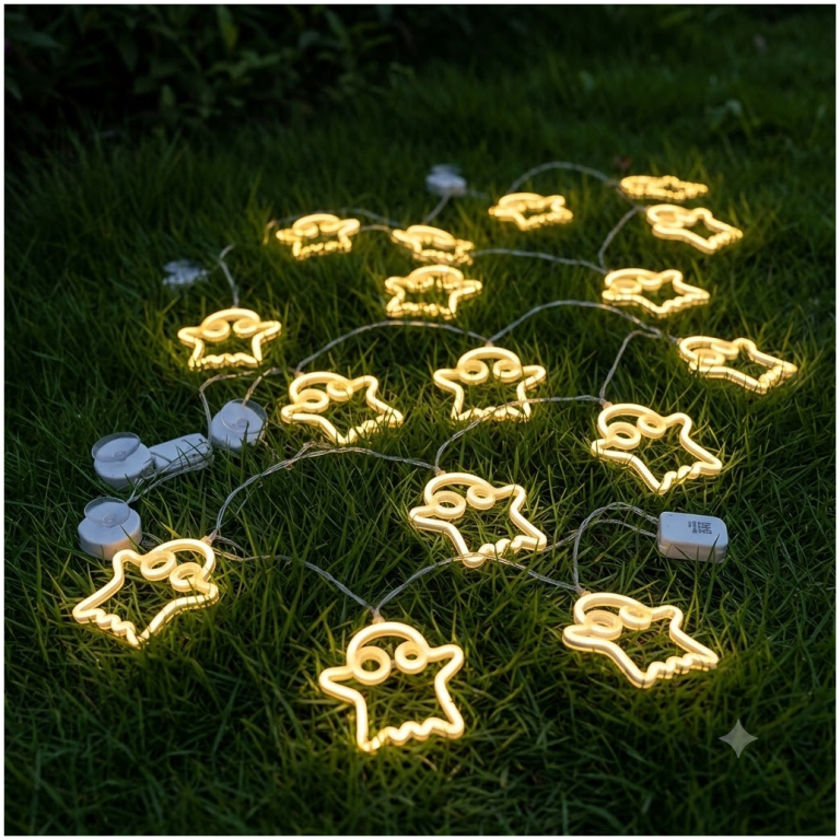 Modee Lighting LED dekorácia do okna H101 duchovia, 13ks, 2xAAA batérie 5 Modee Lighting LED dekorácia do okna H101 duchovia, 13ks, 2xAAA batérie