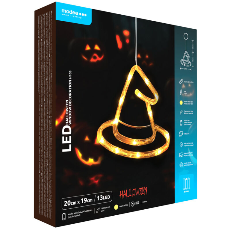 Modee Lighting LED dekorácia do okna H103 klobúky, 13ks, 2xAAA batérie