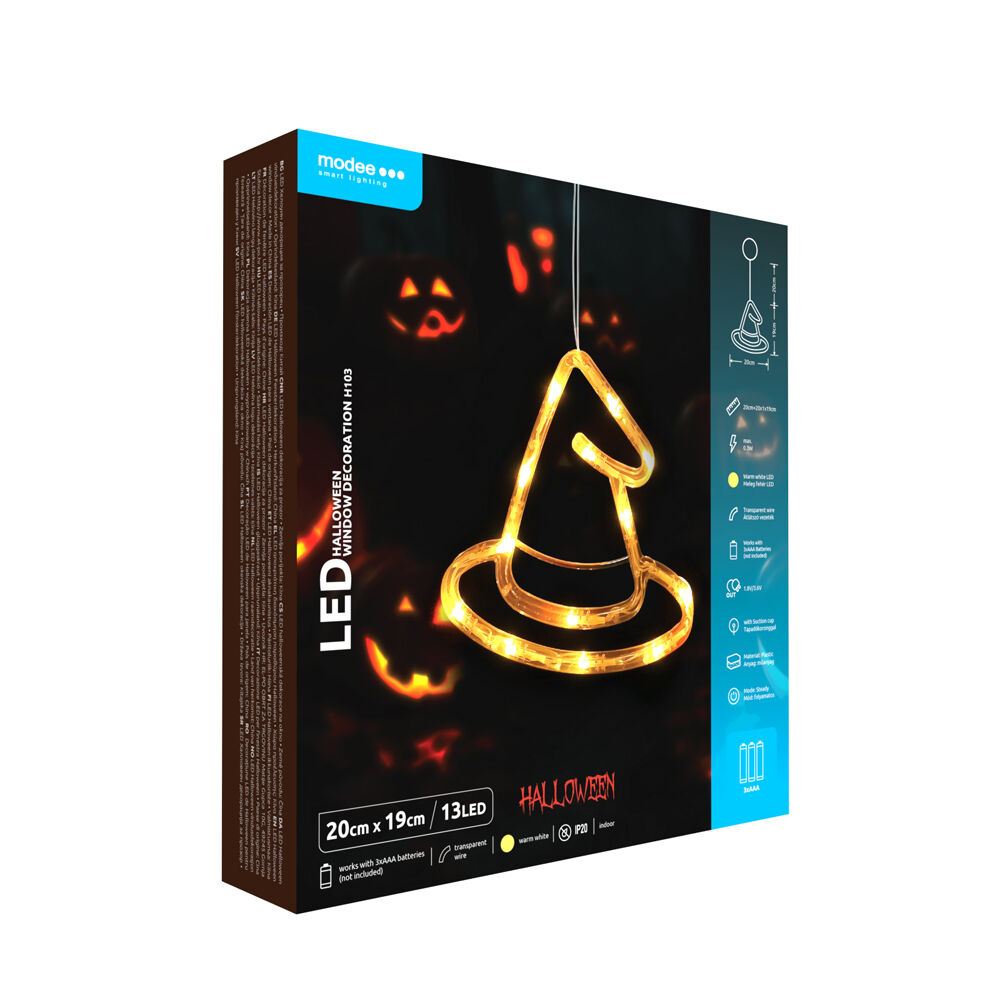 Modee Lighting LED dekorácia do okna H103 klobúky, 13ks, 2xAAA batérie 1 Modee Lighting LED dekorácia do okna H103 klobúky, 13ks, 2xAAA batérie