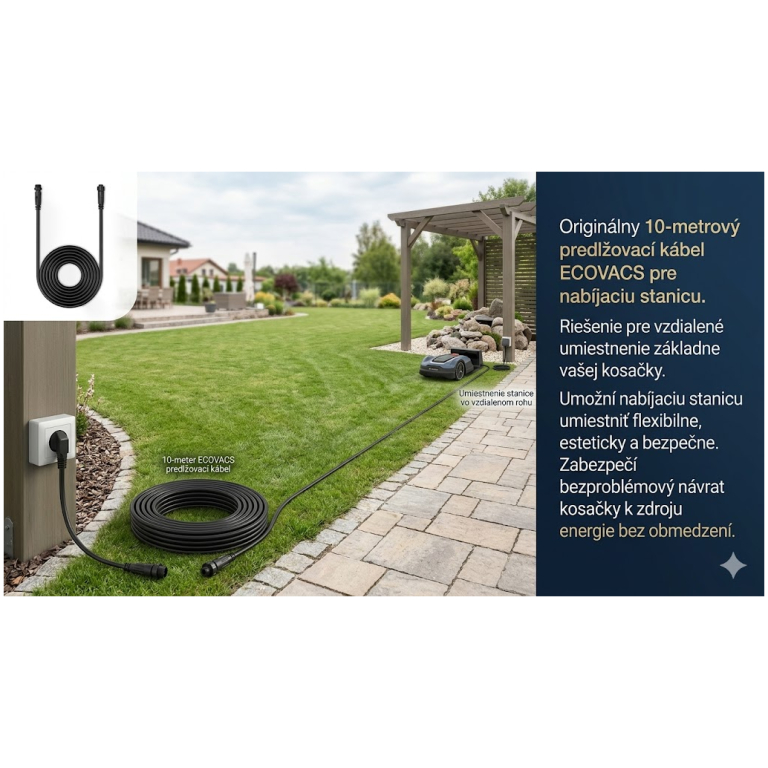 ECOVACS predlžovací napájací kábel nabíjacej stanice pre GOAT série O (PRO), 10 m
