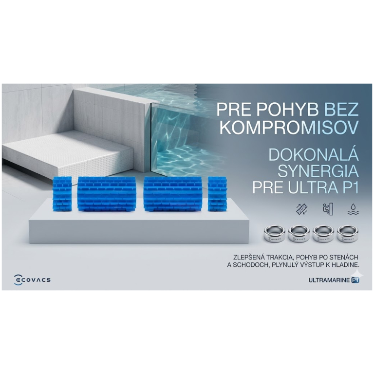 ECOVACS gumy na lezenie pre čistiacu kefu pre robotické bazénové vysávače ULTRAMARINE P1, 1 set