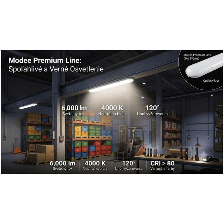 Modee Premium LED Armatúra 50W 1500mm IP65 5 Modee Premium LED Armatúra 50W 1500mm IP65