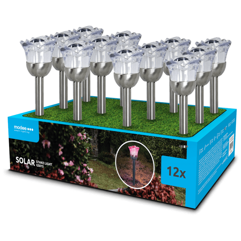Modee solárne svietidlo GS015 zapichovacie 37cm 1ks RGB