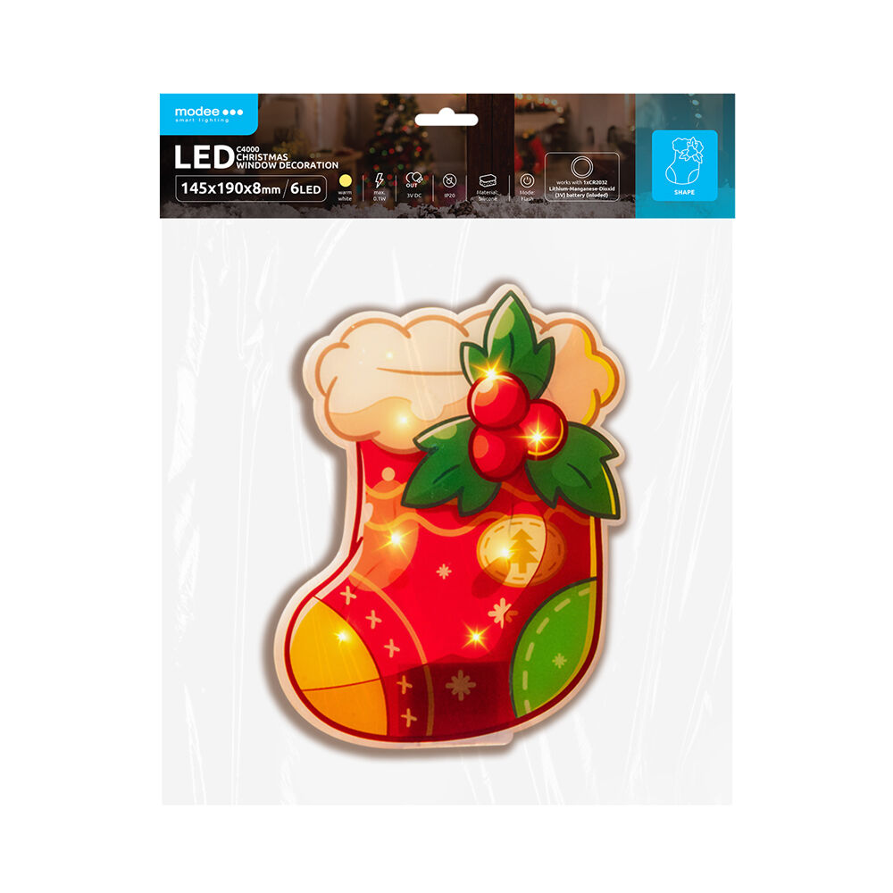 Modee Lighting LED dekorácia do okna C4000 ponožka 1 Modee Lighting LED dekorácia do okna C4000 ponožka