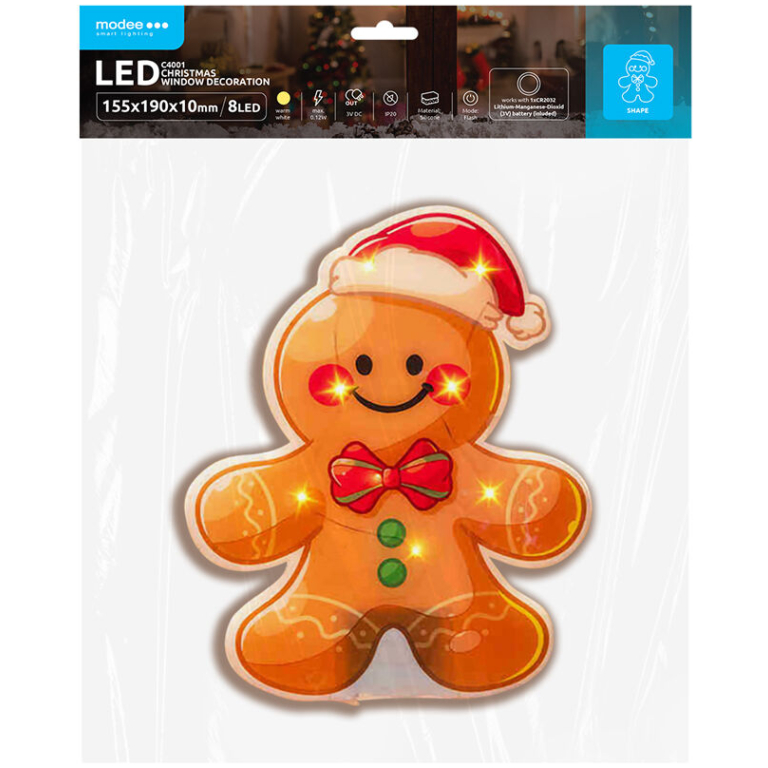 Modee Lighting LED dekorácia do okna C4001 perníček