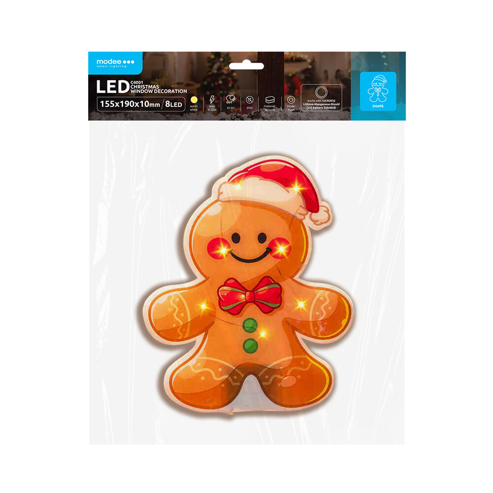 Modee Lighting LED dekorácia do okna C4001 perníček 1 Modee Lighting LED dekorácia do okna C4001 perníček