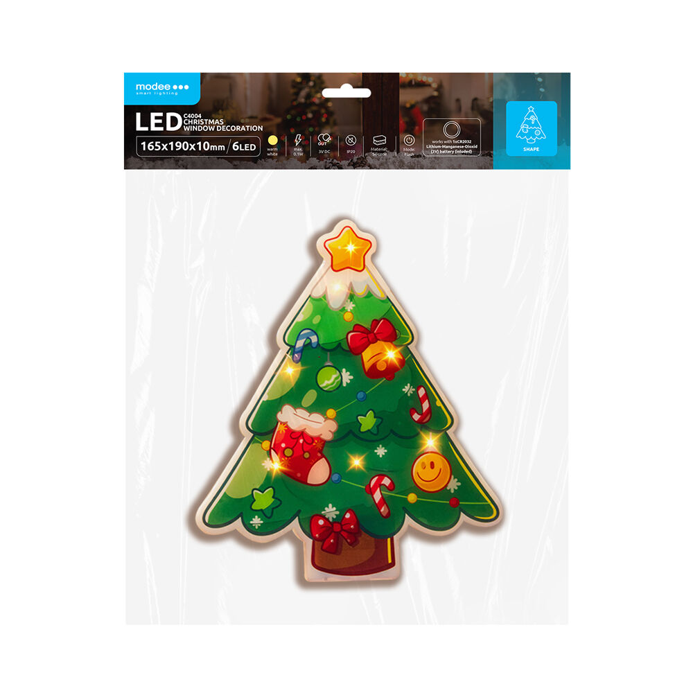 Modee Lighting LED dekorácia do okna C4004 stromček 1 Modee Lighting LED dekorácia do okna C4004 stromček