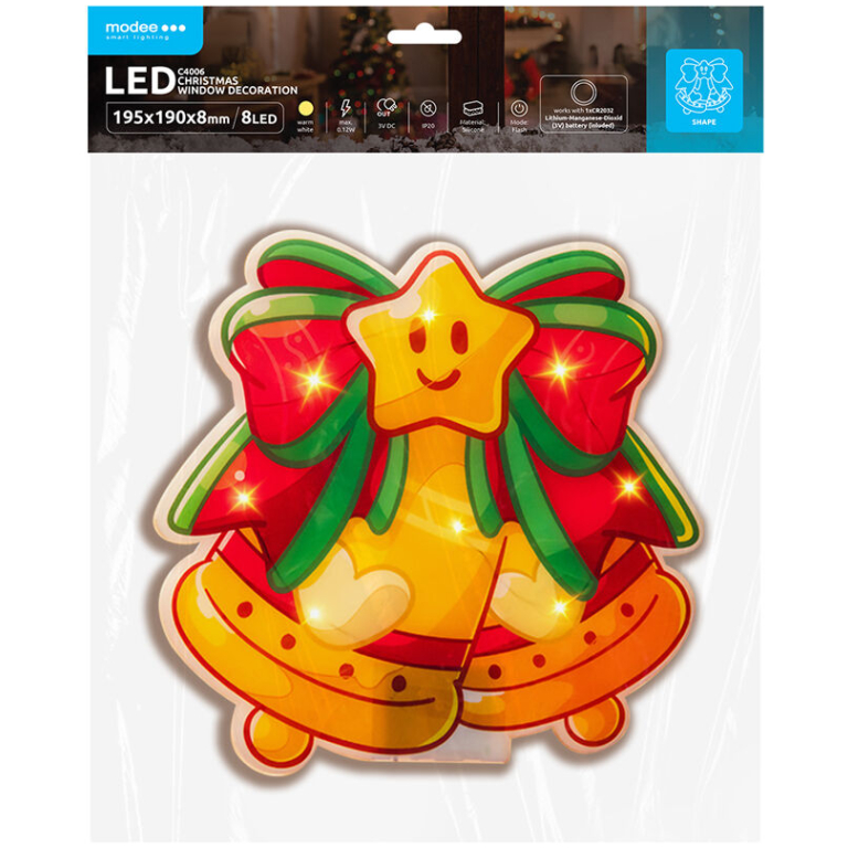 Modee Lighting LED dekorácia do okna C4006 zvončeky
