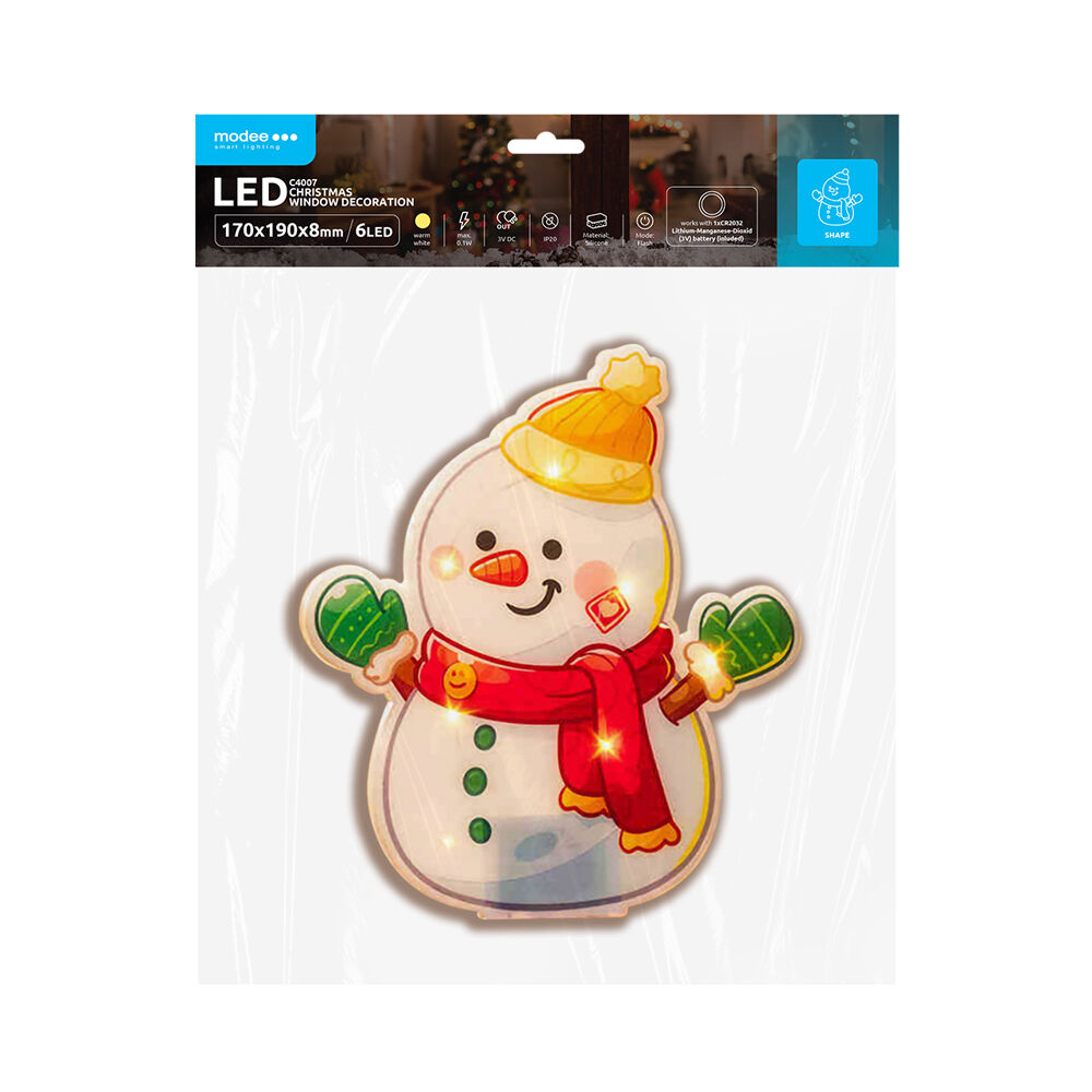 Modee Lighting LED dekorácia do okna C4007 snehuliak 1 Modee Lighting LED dekorácia do okna C4007 snehuliak