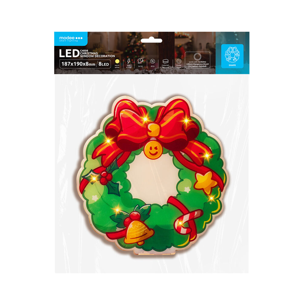 Modee Lighting LED dekorácia do okna C4008 veniec 1 Modee Lighting LED dekorácia do okna C4008 veniec