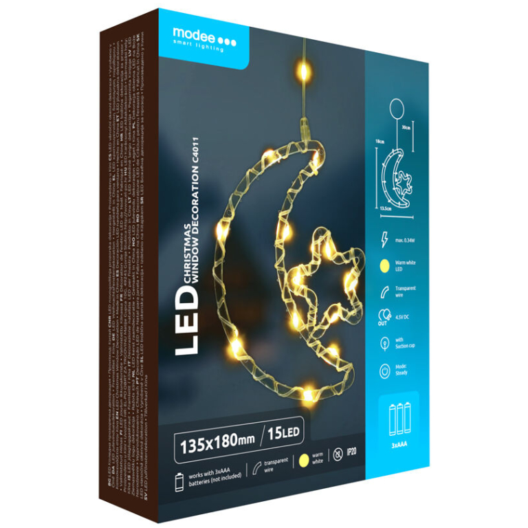 Modee Lighting LED dekorácia do okna C4011 mesiac