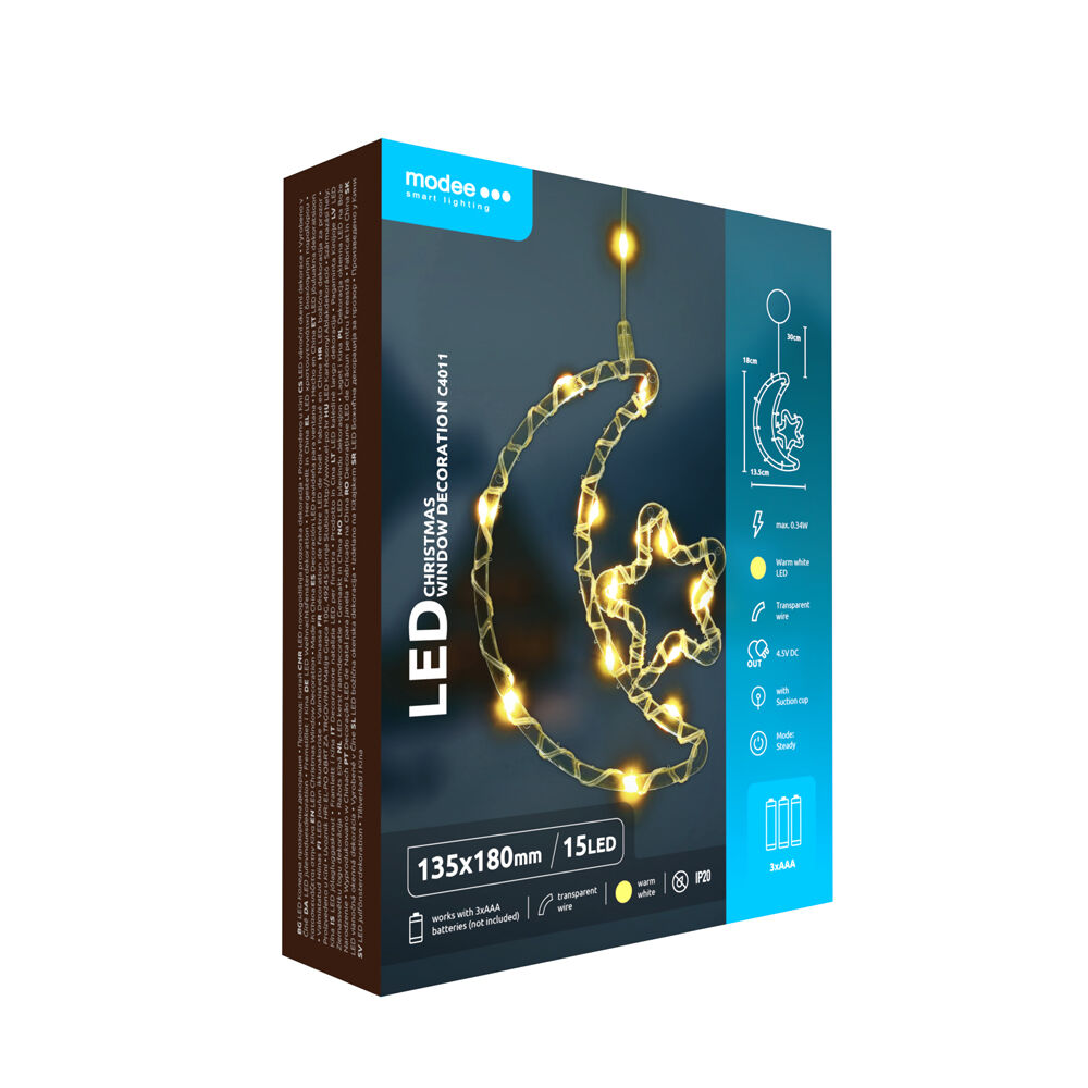 Modee Lighting LED dekorácia do okna C4011 mesiac 1 Modee Lighting LED dekorácia do okna C4011 mesiac