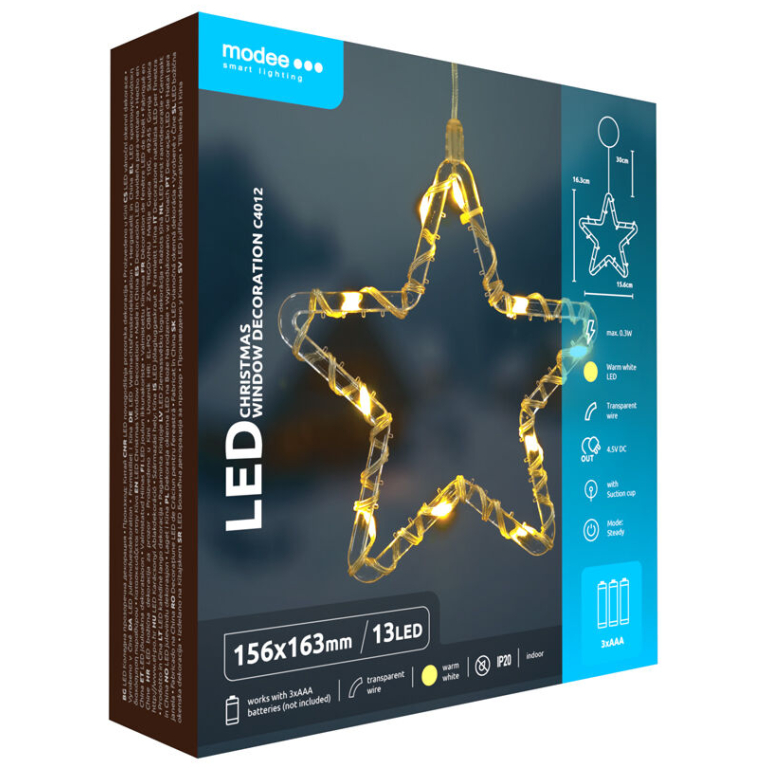 Modee Lighting LED dekorácia do okna C4012 hviezda