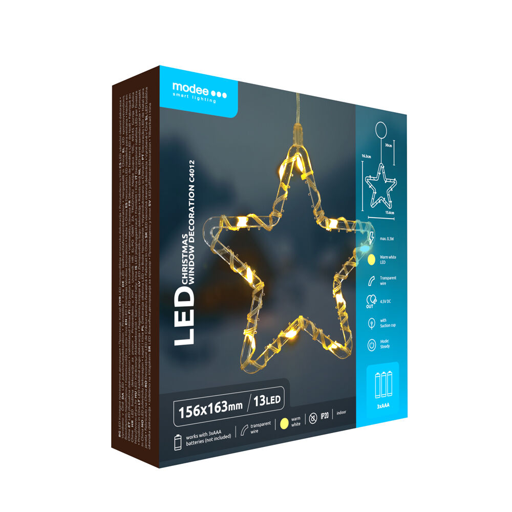 Modee Lighting LED dekorácia do okna C4012 hviezda 1 Modee Lighting LED dekorácia do okna C4012 hviezda