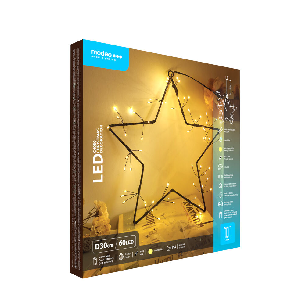 Modee Lighting LED dekorácia C4030 hviezda 3xAA batérie 1 Modee Lighting LED dekorácia C4030 hviezda 3xAA batérie