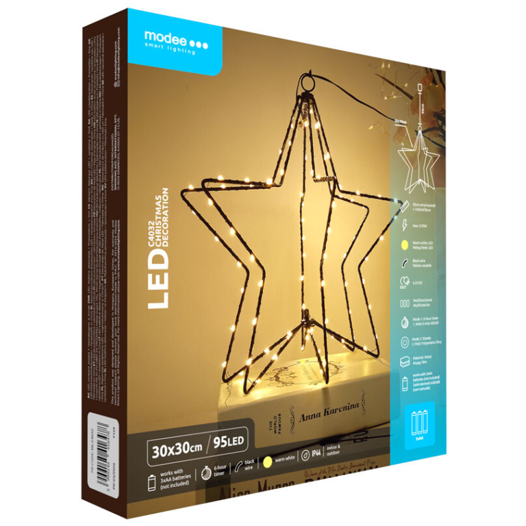 Modee Lighting LED dekorácia C4032 hviezda 3xAA batérie