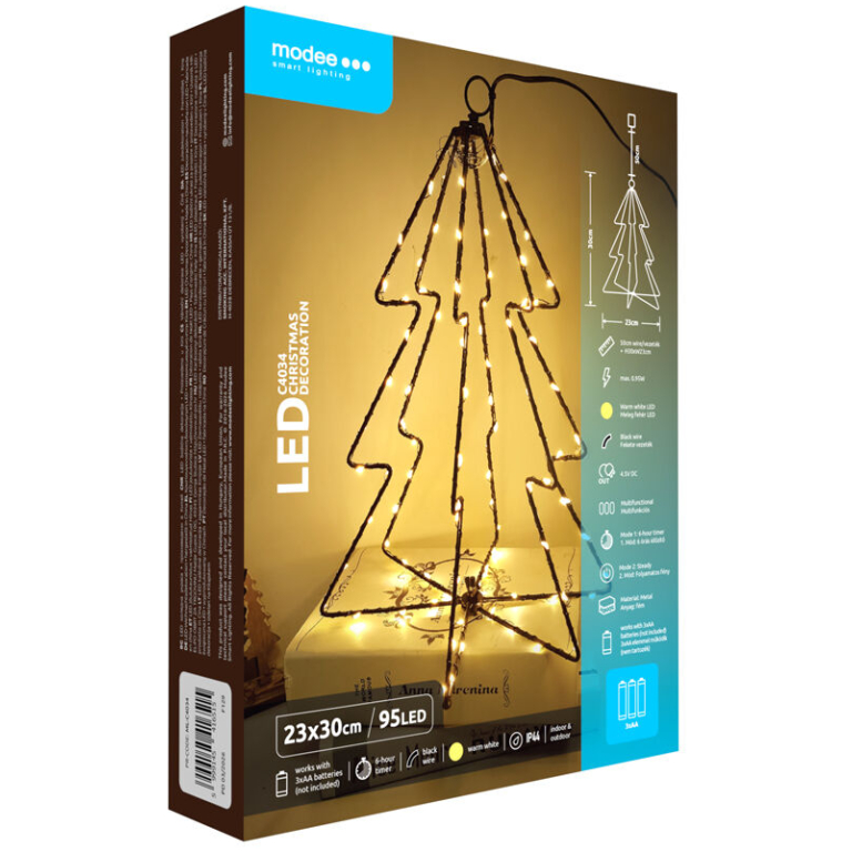 Modee Lighting LED dekorácia C4034 stromček 3xAA batérie 4 Modee Lighting LED dekorácia C4034 stromček 3xAA batérie