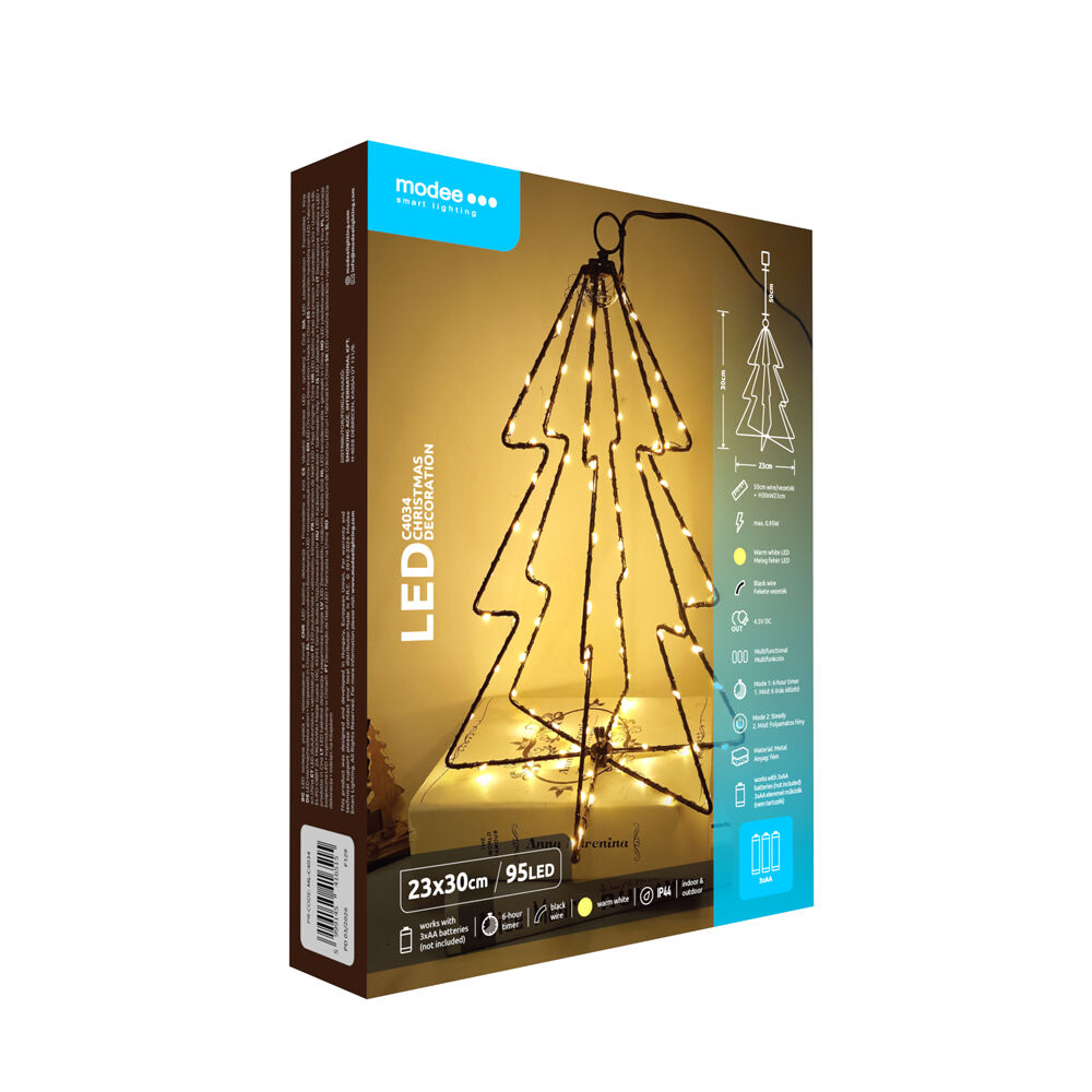 Modee Lighting LED dekorácia C4034 stromček 3xAA batérie 1 Modee Lighting LED dekorácia C4034 stromček 3xAA batérie