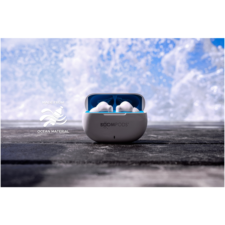 BOOMPODS SKIM bezdrôtové slúchadlá biele